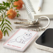 オーダーメイド かわいい 白猫好き キーチェーン (正面右)