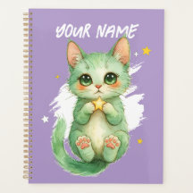 オーダーメイド かわいい 緑の子猫 プランナー