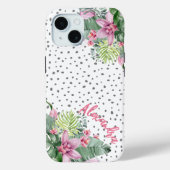 オーダーメイド かわいい 花柄 トロピカル 名前入り Case-Mate iPhoneケース (裏面)