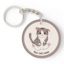 オーダーメイド かわいい 茶猫 愛好家 キーチェーン
