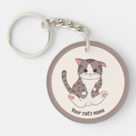 オーダーメイド かわいい 茶猫 愛好家 キーチェーン