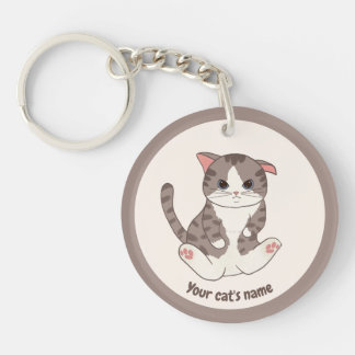オーダーメイド かわいい 茶猫 愛好家 キーチェーン