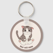 オーダーメイド かわいい 茶猫 愛好家 キーチェーン (正面)