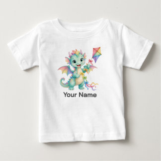 オーダーメイド かわいい 赤ちゃん ドラゴン 凧 幼児 ベビーTシャツ