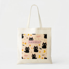 オーダーメイド かわいい 黒猫 ハロウィン 秋 あったかイメージグッズ トートバッグ