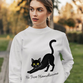 オーダーメイド かわいい 黒猫 ペット好き者用 アッシュグレー スウェットシャツ