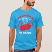 オーダーメイド かわいい 7月4日 花火 Tシャツ (正面)