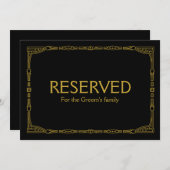 オーダーメイド　「ご予約済み」 ゴールド アールデコスタイル ウェディングサイン 招待状 (正面/裏面)