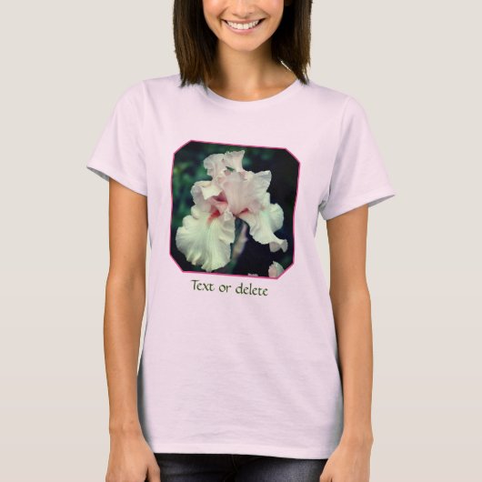 オーダーメイド アイリス Peach Bearded Iris 花 Tシャツ (正面)
