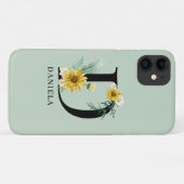 オーダーメイド アルファベット D 花 モノグラム Case-Mate iPhoneケース (裏面(横))