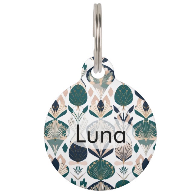 オーダーメイド アールデコ イースター ゴールド バニー | ペット ID タグ (正面)