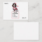 オーダーメイド イングリッシュ スプリンガー スパニエル バレンタイン ノートカード (正面/裏面)