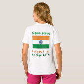 オーダーメイド インドの旗 ギフト 女の子の Tシャツ (裏面フル)