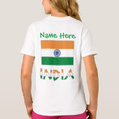 オーダーメイド インドの旗 ギフト 女の子の Tシャツ (裏面)