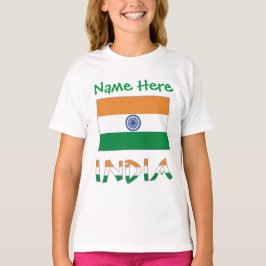 オーダーメイド インドの旗 ギフト 女の子の Tシャツ