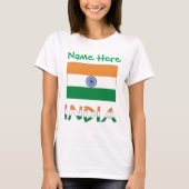 オーダーメイド インドの旗 ギフト 女性用 Tシャツ (正面)