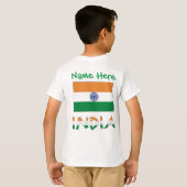 オーダーメイド インドの旗 ギフト 男の子 Tシャツ (裏面フル)