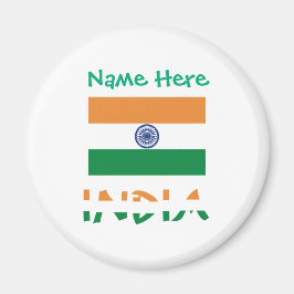 オーダーメイド インド国旗 円形 マグネット