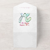 オーダーメイド イースターエッグハント ウサギパーティー用品 オールインワン招待状 (外側)