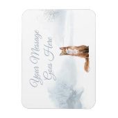 オーダーメイド ウィンター ウッドランド フォックス クリスマス ホリデー マグネット (縦)