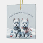 オーダーメイド ウェスティ クリスマス オーナメント (左)