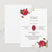 オーダーメイド ウェディング エレガント レッド フラワー 招待状 (正面/裏面)