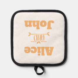 オーダーメイド ウェディング カップル 名前入り キッチンミット 鍋敷き