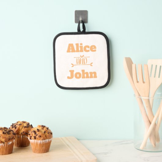 オーダーメイド ウェディング カップル 名前入り キッチンミット 鍋敷き (インサイチュ (吊り下げ))