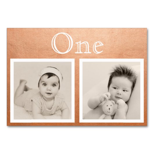 オーダーメイド ウェディング カップル 年齢 ローズゴールド テーブル ナンバー テーブルナンバー (正面)