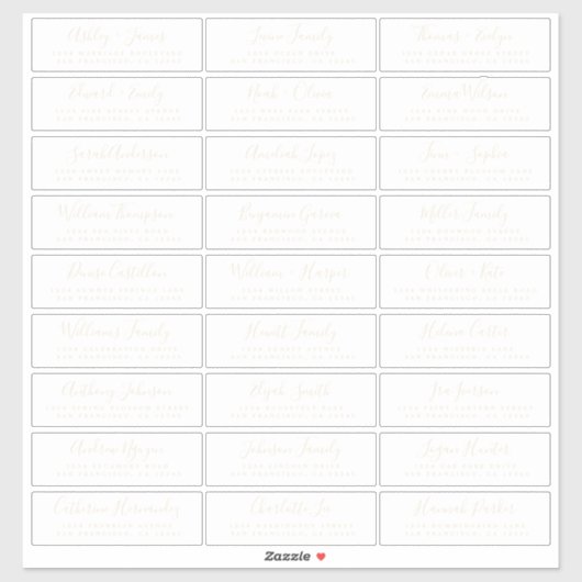 オーダーメイド ウェディング ゲスト 住所ラベル シール (シート)
