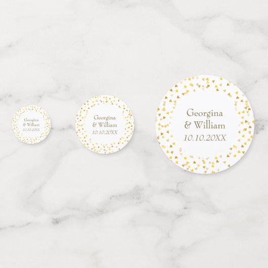 オーダーメイド ウェディング ゴールドハート コンフェッティ (正面)