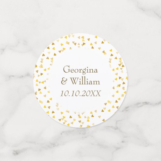 オーダーメイド ウェディング ゴールドハート コンフェッティ (スモール正面)