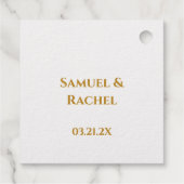 オーダーメイド ウェディング サンクス ハンドドローイング ローズ ゴールド フェイバータグ (裏面)