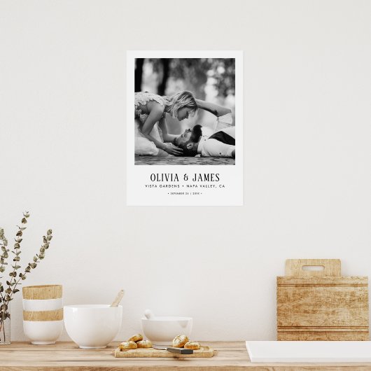 オーダーメイド ウェディング フォト & 詳細 ミュージアム スタイル ポスター (キッチン)