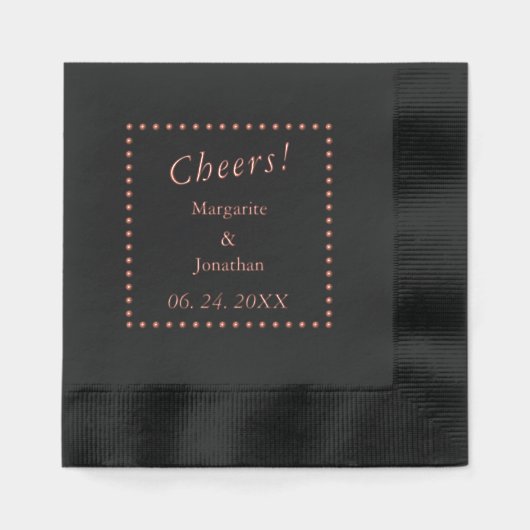 オーダーメイド ウェディング ホイルスタンプ ナプキン "Cheers" (正面)