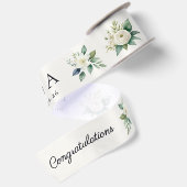 オーダーメイド ウェディング 白い花とグリーン サテンリボン (裏面)