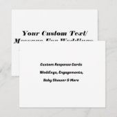 オーダーメイド ウェディング RSVP カード - レスポンス カード セット (正面/裏面)