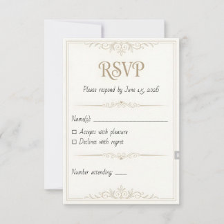オーダーメイド ウェディング RSVP カード – 3.5x5 印刷可能