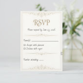 オーダーメイド ウェディング RSVP カード – 3.5x5 印刷可能 (スタンド正面)