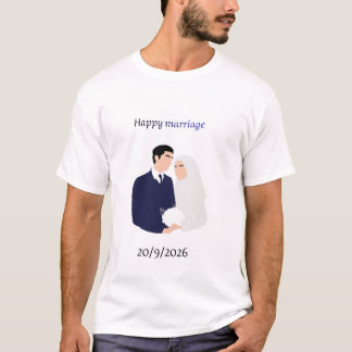 オーダーメイド ウェディングTシャツ フロント&バック - カスタム Tシャツ