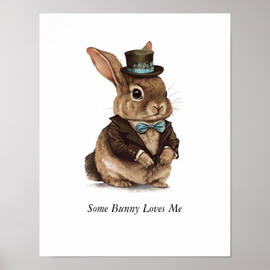 オーダーメイド ウサギのぬいぐるみ 壁飾り 子供部屋 ポスター (正面)