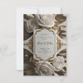 【オーダーメイド】エレガントな白い結婚式の招待状 招待状 (正面)