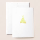 オーダーメイド エレガントな きらきらするクリスマスツリー 箔カード (裏面封筒付き)