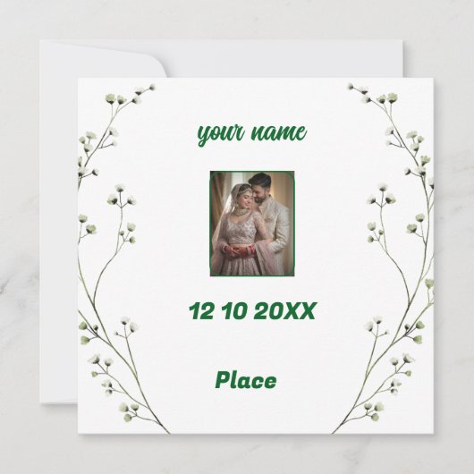 オーダーメイド エレガント ウェディング 招待状 (正面)