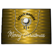 オーダーメイド エレガント ゴルフ モノグラム デザイン ラージペーパーバッグ (正面)