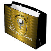 オーダーメイド エレガント ゴルフ モノグラム デザイン ラージペーパーバッグ (裏面アングル)