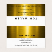 オーダーメイド エレガント ゴールドとホワイト デザイン 名刺 (外部フラット)