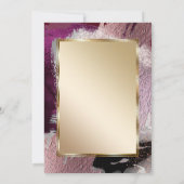 オーダーメイド | エレガント ゴールド カシス プラム ブラシ ストロークス 招待状 (裏面)