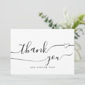 オーダーメイド エレガント ハート カリグラフィー 感謝カード 招待状 (スタンド正面)