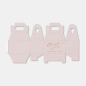 オーダーメイド エレガント ピンク スクリプト サンクス ウェディング シャワー フェイバーボックス (折り畳みなし)